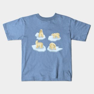 Polar bear treading on thin ice Kids T-Shirt